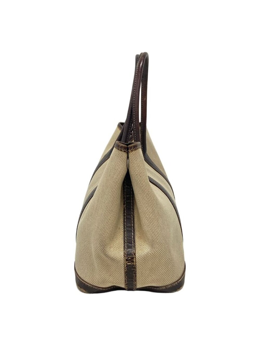 Hermes Tote Bag Garden Party TPM Ivory Dark Brown Silver Leather - Picture 4 of 15